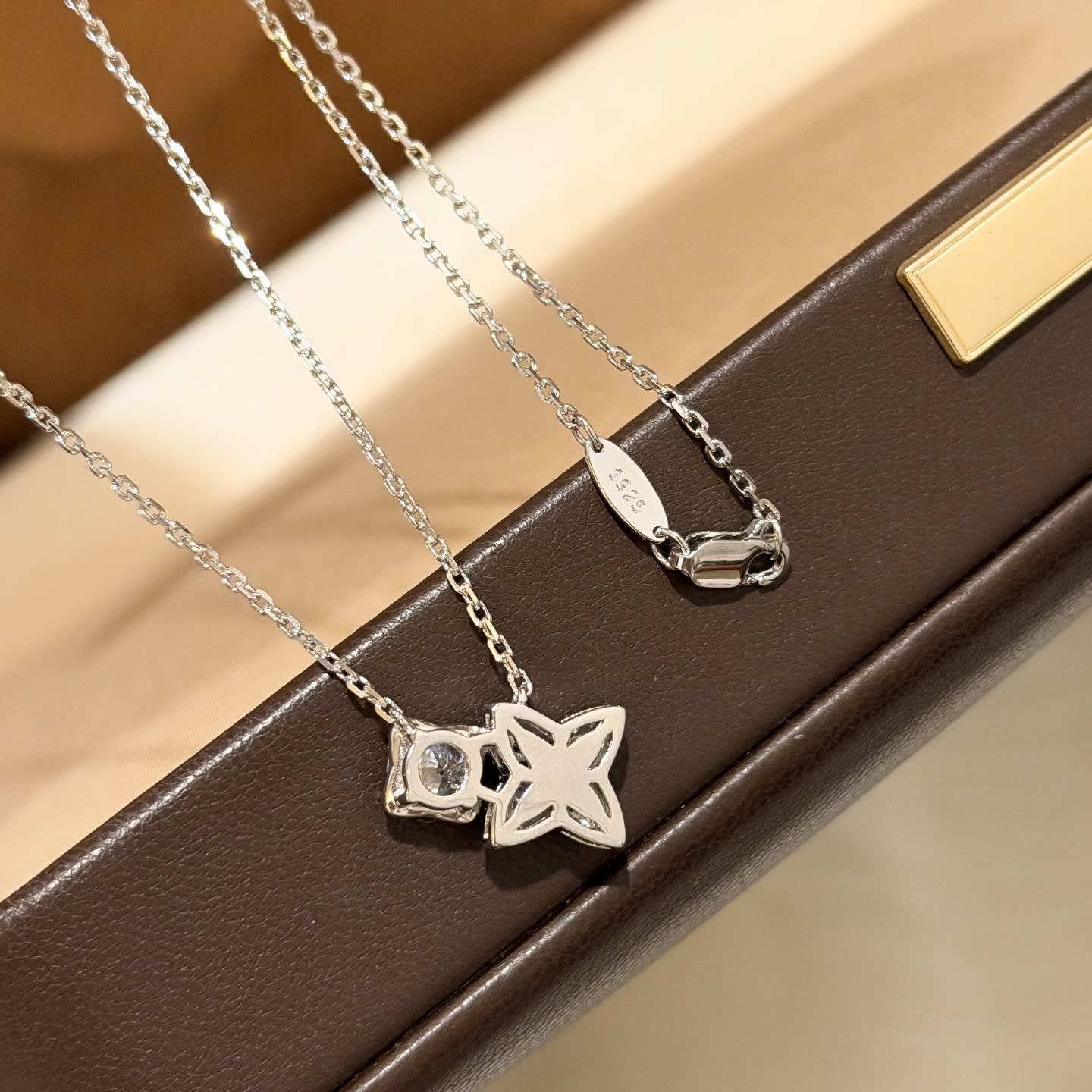 Van Cleef & Arpels Silver Star Diamond Pendant Necklace